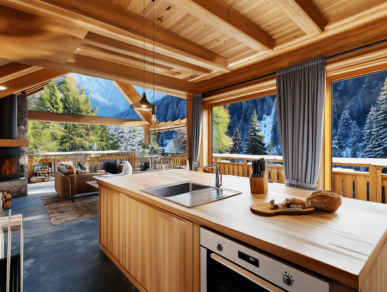 Kitchen and living area